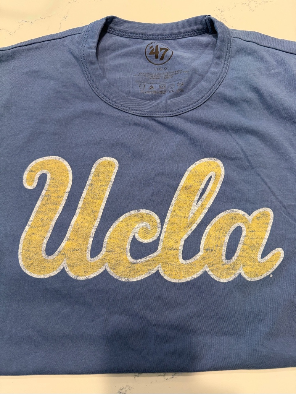 47 Brand Blue T-Shirt with Yellow UCLA Script